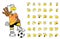 Funny stop Soccer futbol young eagle cartoon expressions set collection