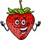 Funny strawberry fruit cartoon illustration