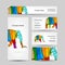 Funny striped elephant. Business card for your