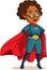 Funny Strong Superhero Granny Vector Character of African Ethnicity