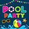 Funny  summer banner. Pool party