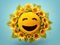 Funny sunflower emoticon