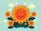 Funny sunflower emoticon