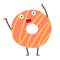 Funny surprised donut vector illustration. Cute donut