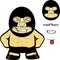 Funny sweet chibi mexican wrestler cartoon expressions pack