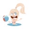 Funny swimming girl