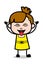 Funny Teasing Expression - Cute Girl Cartoon Character Vector Illustration