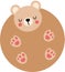 Funny teddy bear with round body