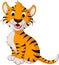 Funny tiger cartoon posing