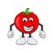 Funny tomato character cartoon design isolated on white background