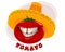 Funny tomato in a hat