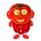 Funny tomato looks and smiles