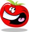 Funny tomato vegetable smiling isolated on white background - vector