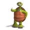 Funny toon turtle enjoys life