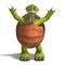 Funny toon turtle enjoys life