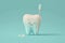 Funny tooth character against blue background, ai generative