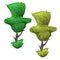 Funny topiary trees square shape, cartoon style