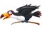 Funny toucan cartoon character