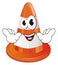 Funny traffic cone with hands