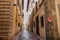 Funny traffic signs, Florence, Italy-March 30, 2018: No Entry and Dead End street signs in streets of Florence were animated by a