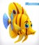 Funny tropical fish. 3d vector icon