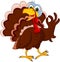 Funny turkey cartoon posing
