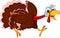 Funny turkey cartoon running