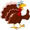 Funny turkey cartoon thumb up