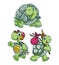 Funny Turtle Likes Activities Color Illustration Design