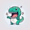 Funny Tyrannosaurus rex dinosaur cartoon character