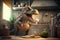 Funny Tyrannosaurus rex dinosaur cartoon character