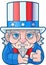 Funny Uncle Sam, cute illustration