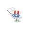 Funny uncle sam hat cartoon character design with a flag