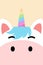 Funny unicorn face flat design