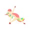 Funny Unicorn in Triangle Position, Fantasy Beautiful Horse Character with Rainbow Mane and Tail Practicing Yoga