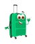 Funny Valise on white background, flat design vector illustration