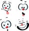 Funny vector cartoon face - grin