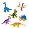 Funny vector collection of dinosaurs.