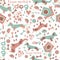 Funny vector Dachshunds seamless pattern