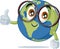 Funny Vector Earth Mascot Wearing Eyeglasses