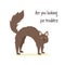 Funny vector illustration of a vicious cat