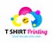 Funny vector logo template of t-shirt printing. For typography, print, corporate identity, workshop, branding, factory, serigraphy