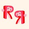 Funny vector logotype. Letter R. Number 7
