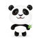 Funny vector panda with bamboo leaves