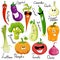 Funny vegetable cartoon isolated