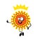 Funny virus covid-19 character. Coronavirus .Vector illustration. White background