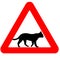 Funny warning road sign cats icon isolated