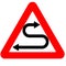 Funny warning road sign curves isolated