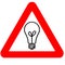 Funny warning road sign light bulb isolated