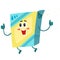 Funny washing powder, laundry detergent character with smiling human face
